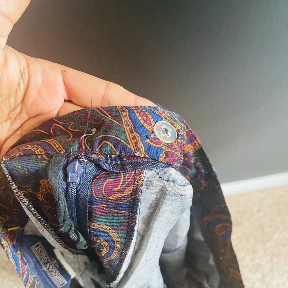 Herman Geist Women's Vintage Paisley Pleated Skirt Size 12 - Picture 10 of 12